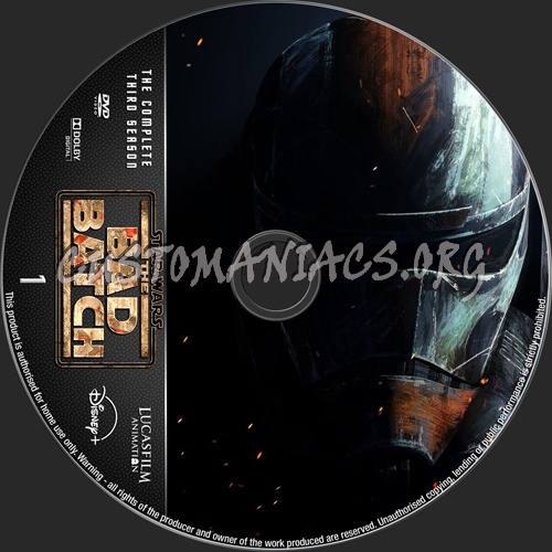 Star Wars The Bad Batch Season 3 dvd label