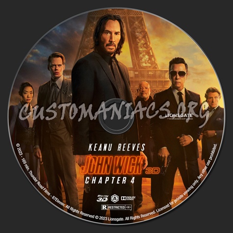 John Wick: Chapter 4 3D blu-ray label