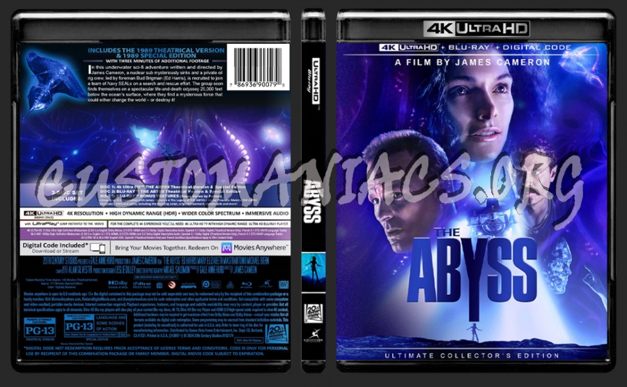 The Abyss 1989 4K UHD Custom Cover blu-ray cover