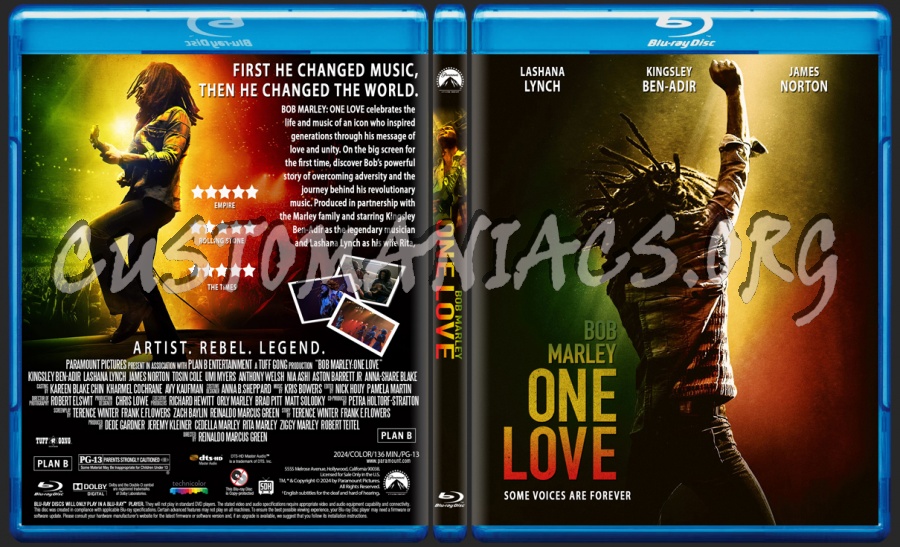 Bob Marley:One Love blu-ray cover