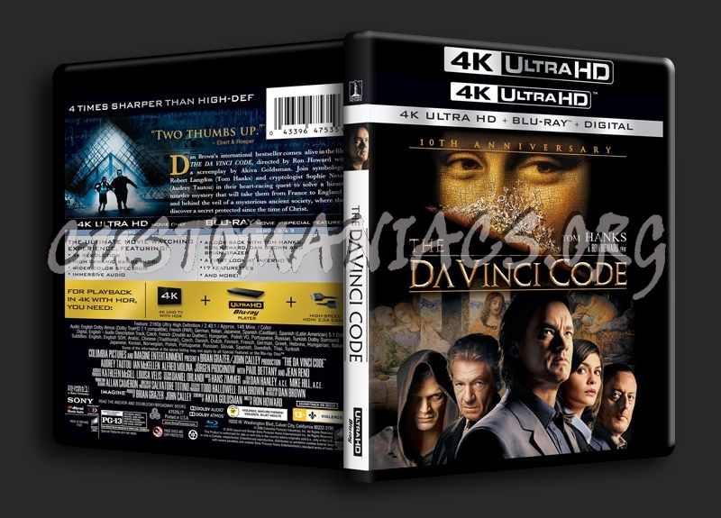 The Da Vinci Code 4K blu-ray cover