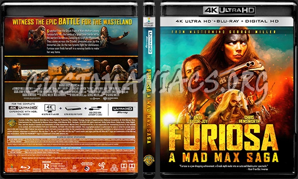 Furiosa A Mad Max Saga (2024) 4K Ultra HD Cover blu-ray cover