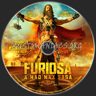 Furiosa A Mad Max Saga (2024) 4K Ultra HD Label v1 blu-ray label