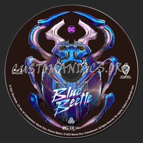 Blue Beetle (2023) blu-ray label