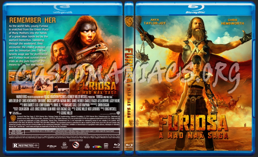 Furiosa:A Mad Max Saga blu-ray cover