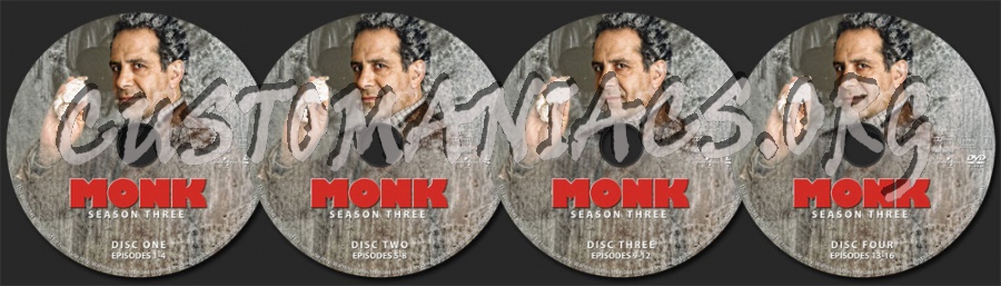 Monk - Season 3 dvd label