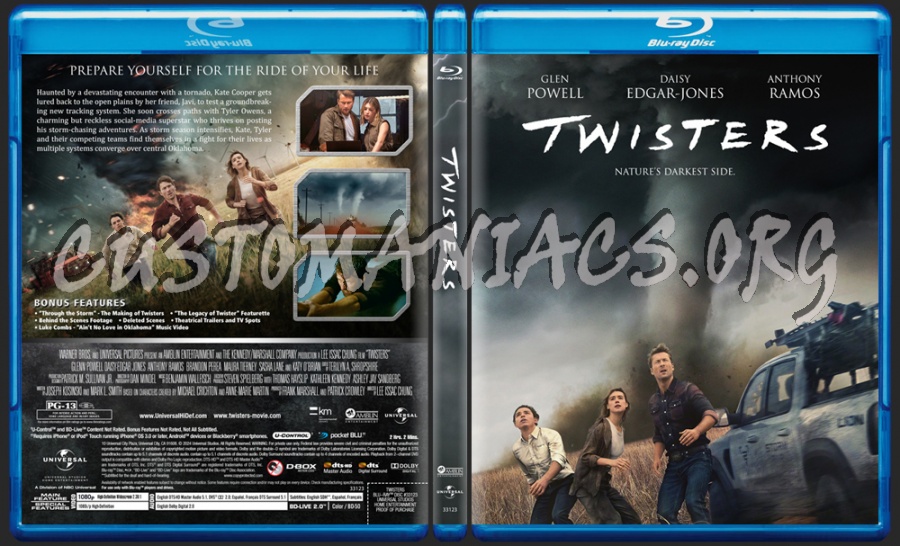 Twisters (2025) bluray cover DVD Covers & Labels by Customaniacs, id