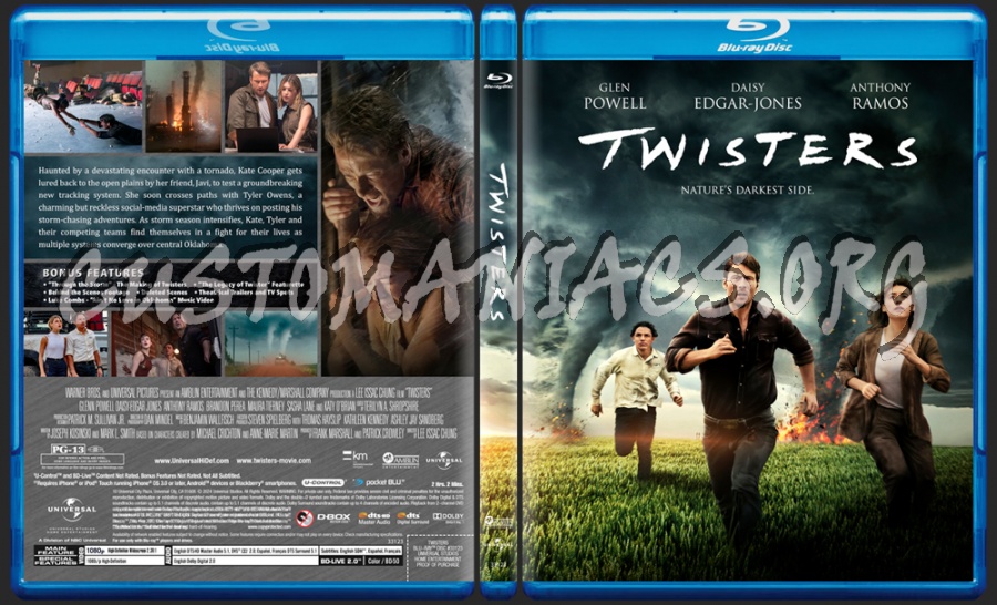 Twisters (2024) bluray cover DVD Covers & Labels by Customaniacs, id