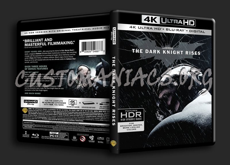 The Dark Knight Rises 4K blu-ray cover