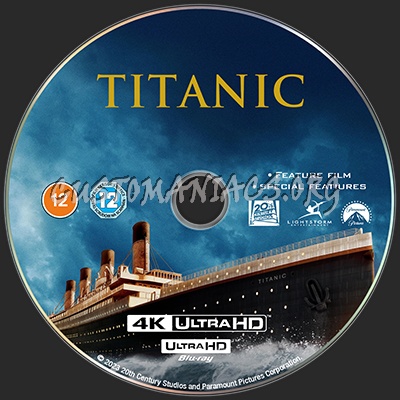 TITANIC (1997) 4K Ultra HD Label blu-ray label