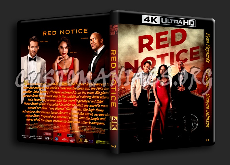 Red Notice 4K blu-ray cover