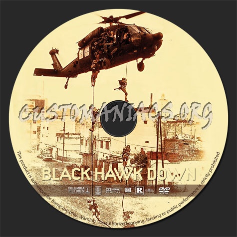 Black Hawk Down dvd label