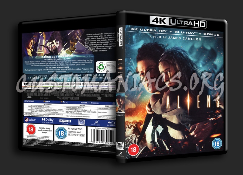 Aliens 4K blu-ray cover