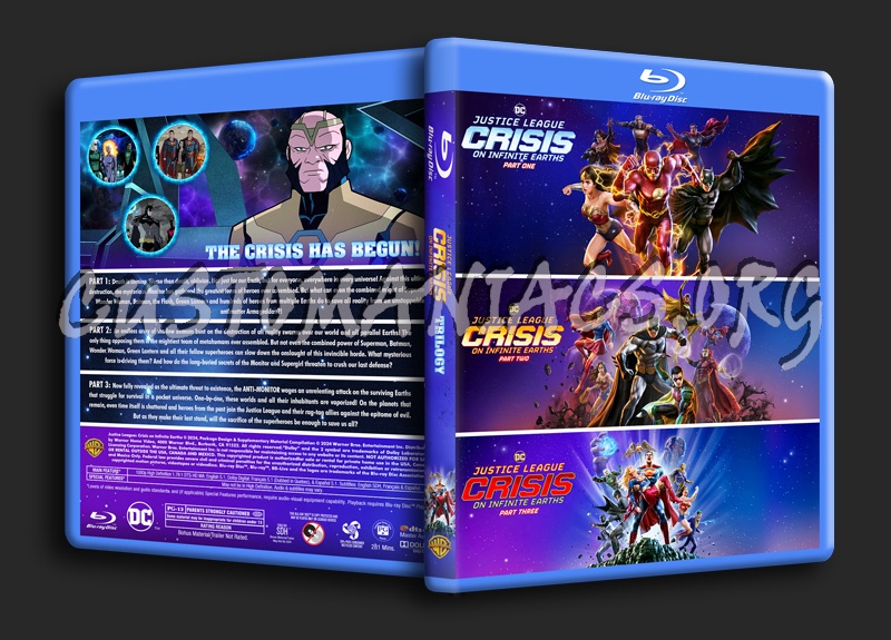 Justice League: Crisis On Infinite Earths Trilogy blu-ray cover