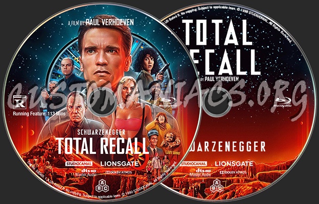 Total Recall (1990) Blu-ray Label v1 + v2 blu-ray label