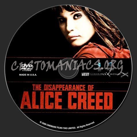 The Disappearance of Alice Creed dvd label