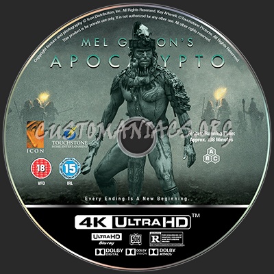 APOCALYPTO (2006) 4K Ultra HD Blu-ray Label blu-ray label