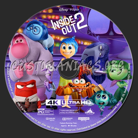 Inside Out 2 4K blu-ray label