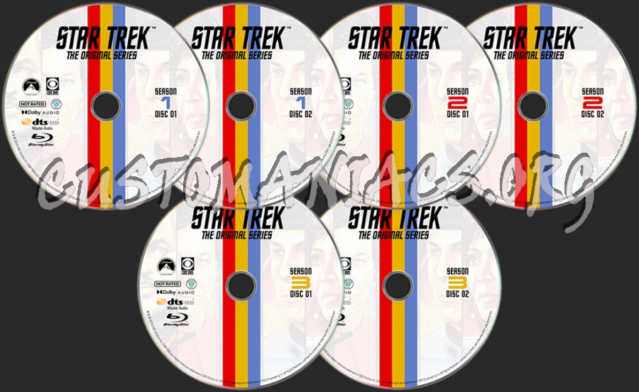 STAR TREK (1966) TV Series Blu-ray labels blu-ray label