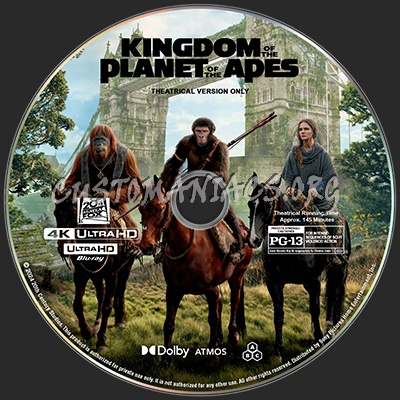 Kingdom of the Planet of the Apes (2024) 4K ULTRA HD Label blu-ray label