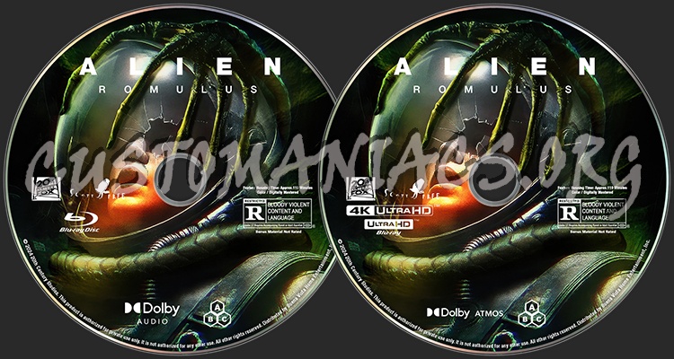 ALIEN - Romulus 4K + Blu-ray Custom Label v2 blu-ray label