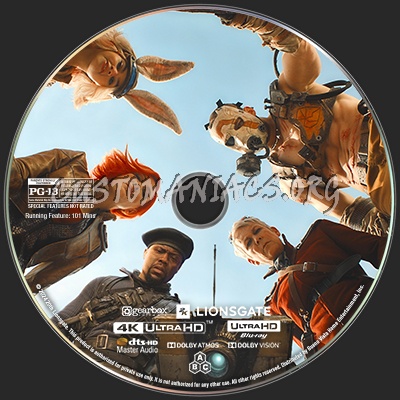 Borderlands 4K Disc Label blu-ray label