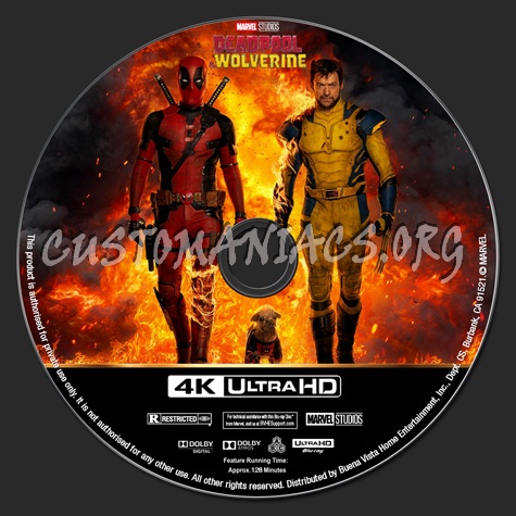 Deadpool & Wolverine 4K blu-ray label