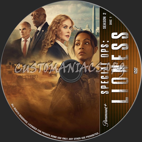 Special Ops Lioness Season 2 dvd label