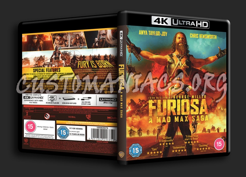 Furiosa: A Mad Max Saga 4K blu-ray cover