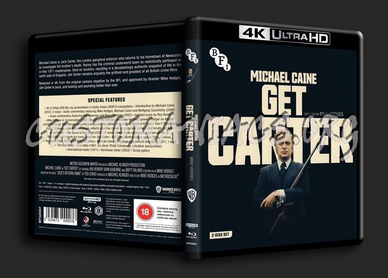 Get Carter 4K blu-ray cover