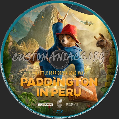 Paddington In Peru blu-ray label