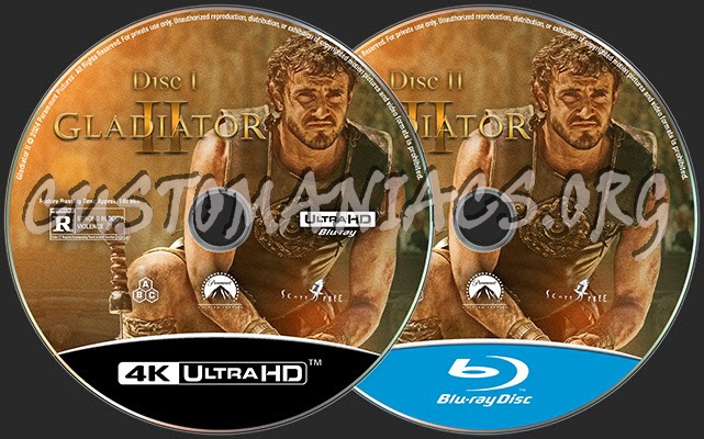 Gladiator II Discs labels blu-ray label