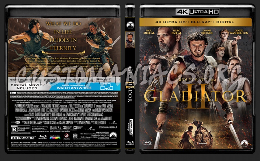 Gladiator II 4K Cover v1 blu-ray cover