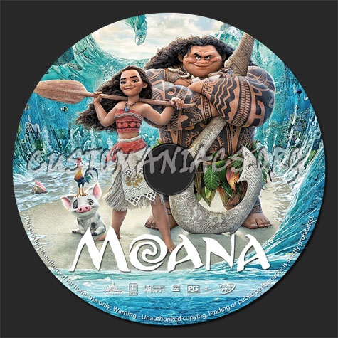 Moana (2016) dvd label