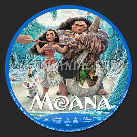 Moana (2016) blu-ray label