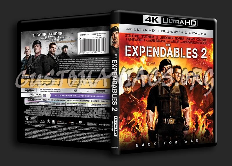 The Expendables 2 4K blu-ray cover