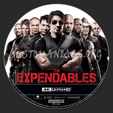 The Expendables 4K blu-ray label