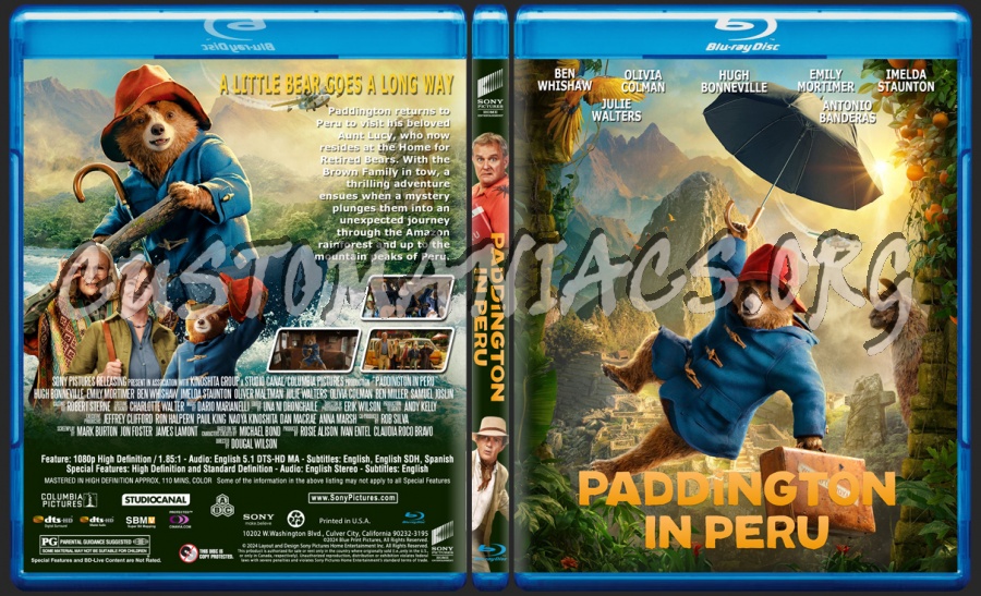 Paddington In Peru blu-ray cover