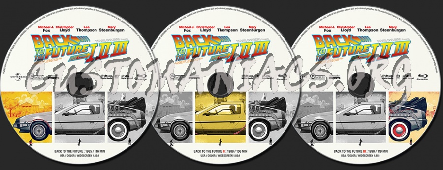 Back to the Future Trilogy blu-ray label