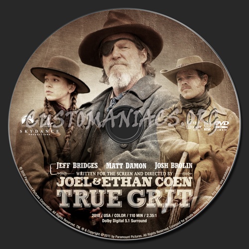 True Grit dvd label