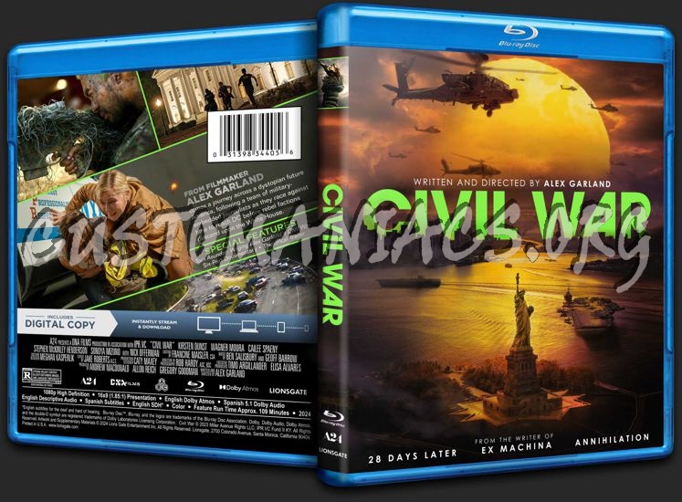 Civil War (2024) blu-ray cover