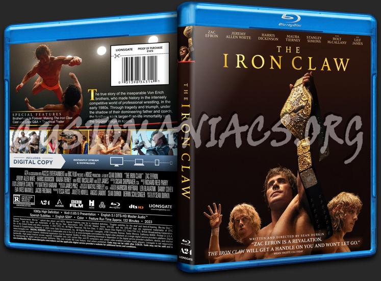 The Iron Claw (2023) blu-ray cover