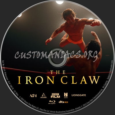 The Iron Claw (2023) blu-ray label