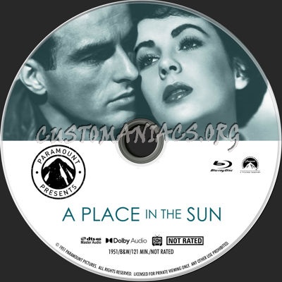 A Place in the Sun (1951) blu-ray label