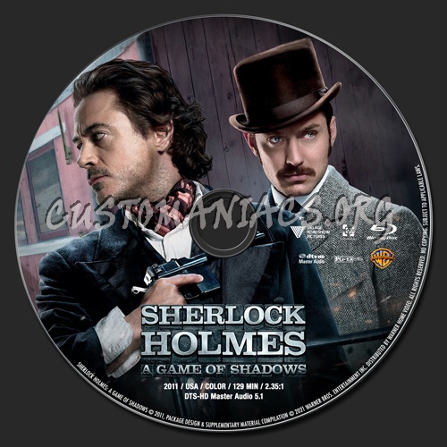 Sherlock Holmes: A Game of Shadows (2011) blu-ray label