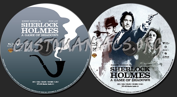 Sherlock Holmes: A Game of Shadows (2011) blu-ray label