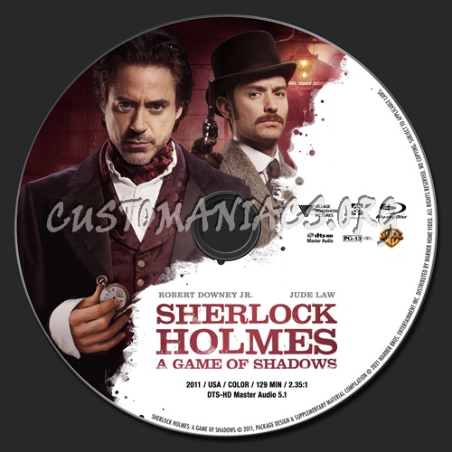 Sherlock Holmes: A Game of Shadows (2011) blu-ray label