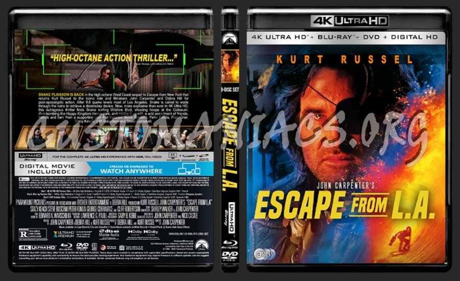 Escape From L.A. 4K blu-ray cover