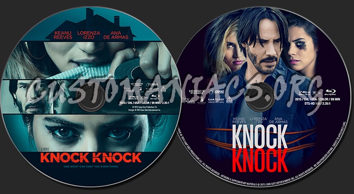 Knock Knock (2015) blu-ray label