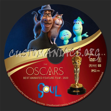 The Oscars: Best Animated Feature Film - Soul dvd label